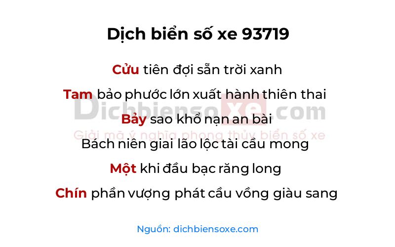 Dịch thơ biển số 93719
