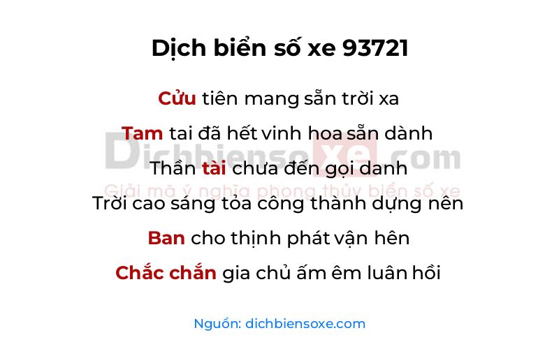 Dịch thơ biển số 93721