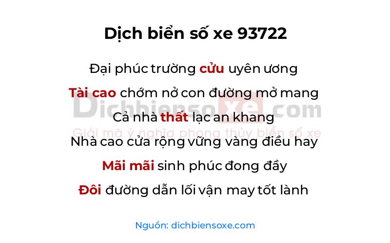 Dịch thơ biển số 93722