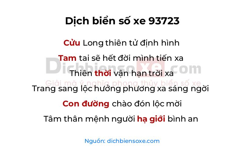 Dịch thơ biển số 93723