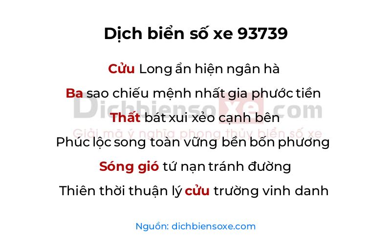 Dịch thơ biển số 93739
