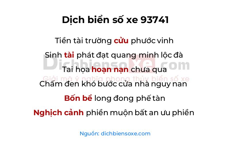 Dịch thơ biển số 93741