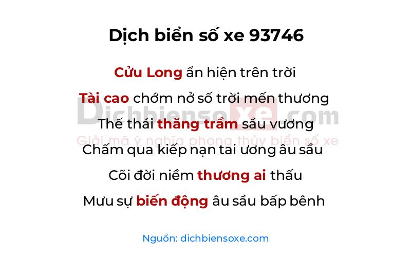 Dịch thơ biển số 93746