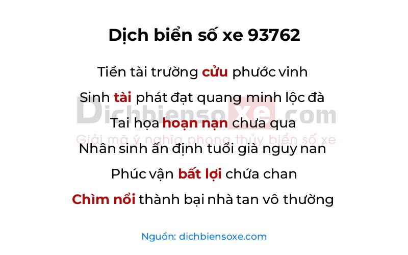 Dịch thơ biển số 93762