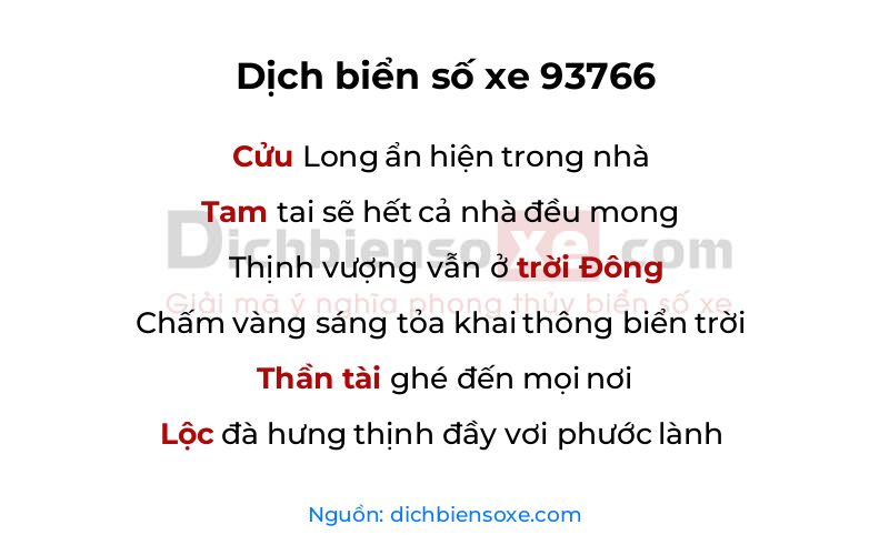 Dịch thơ biển số 93766