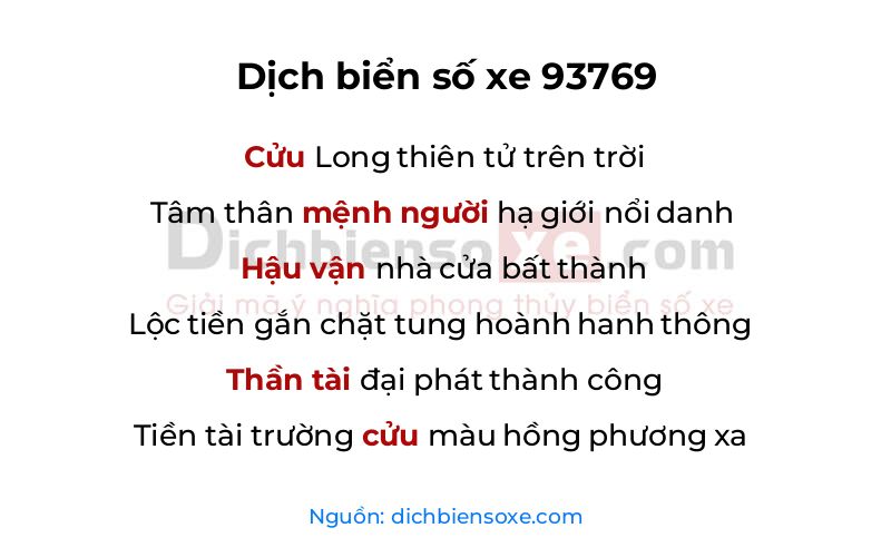 Dịch thơ biển số 93769