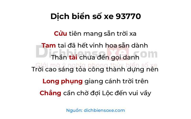 Dịch thơ biển số 93770