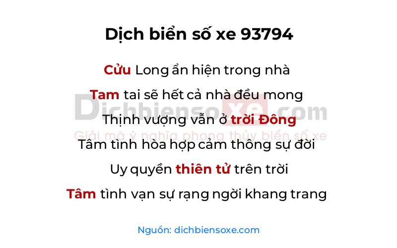 Dịch thơ biển số 93794