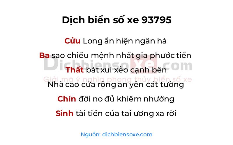 Dịch thơ biển số 93795