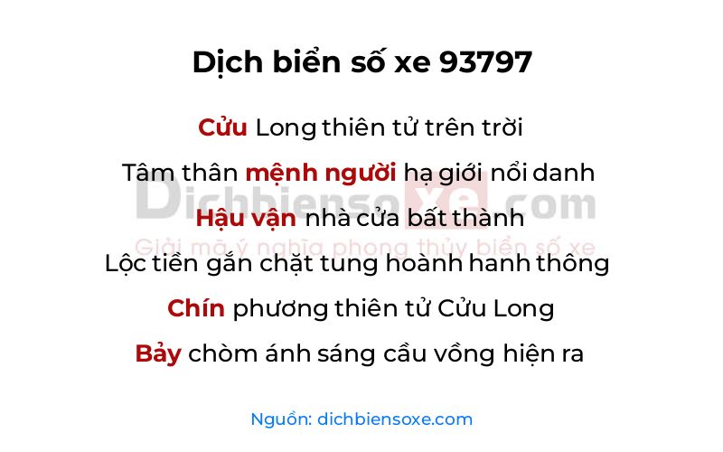 Dịch thơ biển số 93797