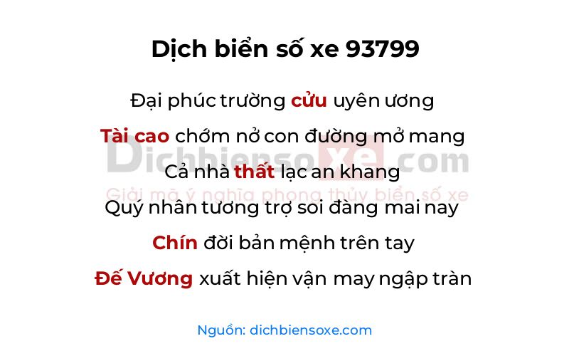 Dịch thơ biển số 93799