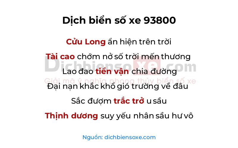Dịch thơ biển số 93800