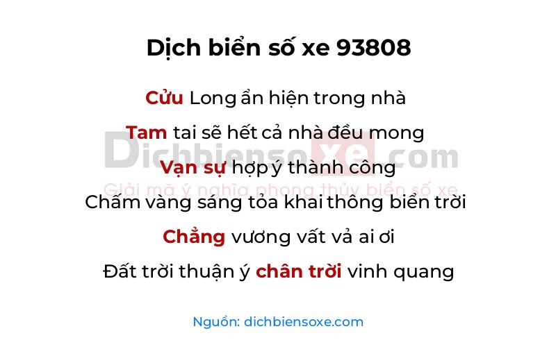 Dịch thơ biển số 93808