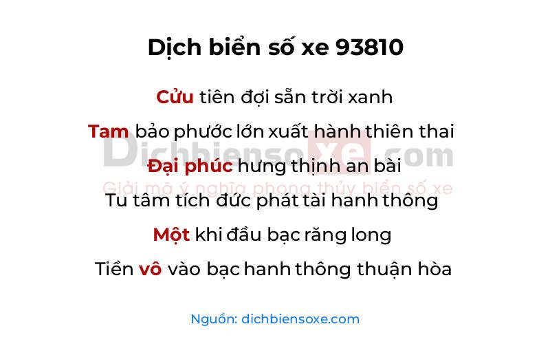 Dịch thơ biển số 93810