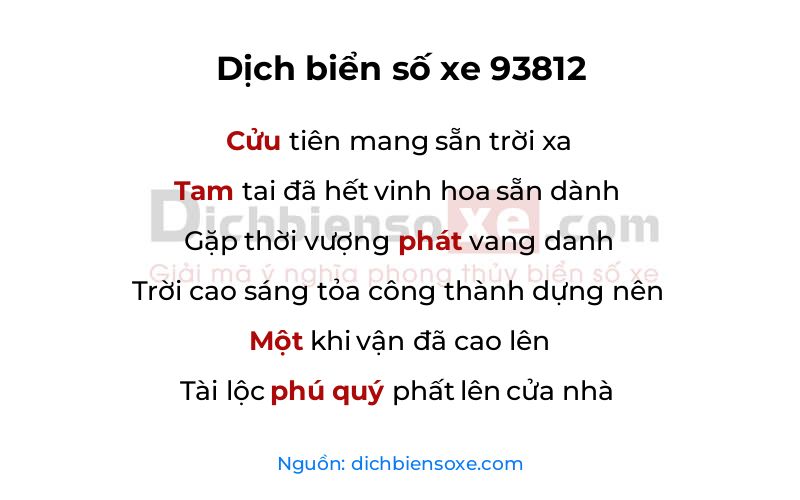 Dịch thơ biển số 93812