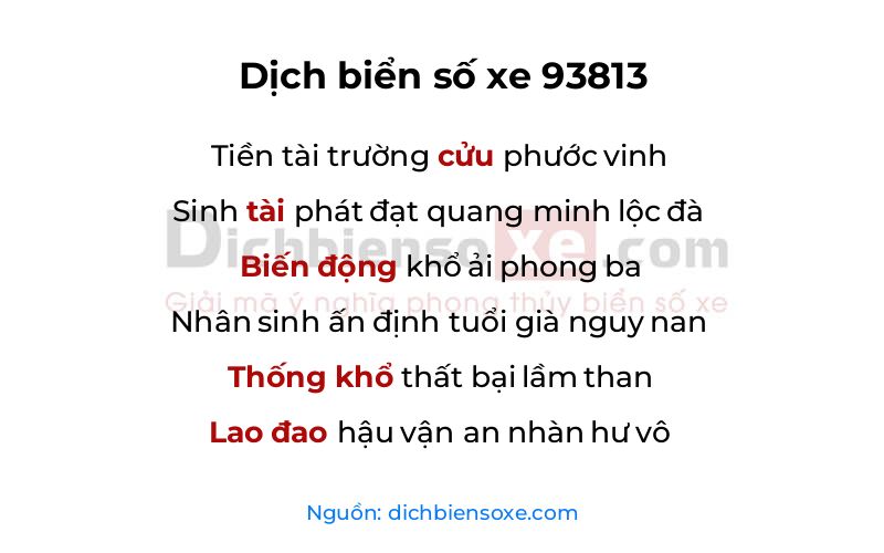 Dịch thơ biển số 93813
