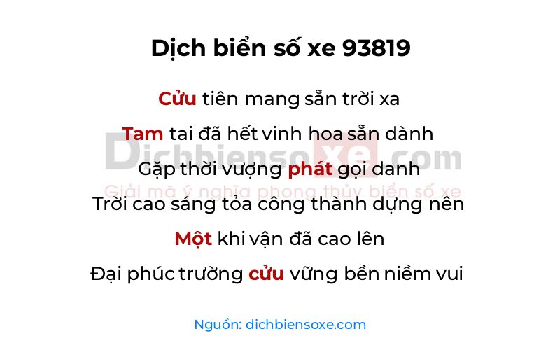 Dịch thơ biển số 93819