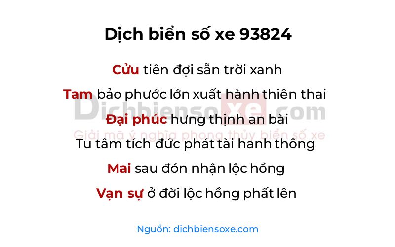 Dịch thơ biển số 93824