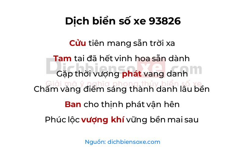 Dịch thơ biển số 93826