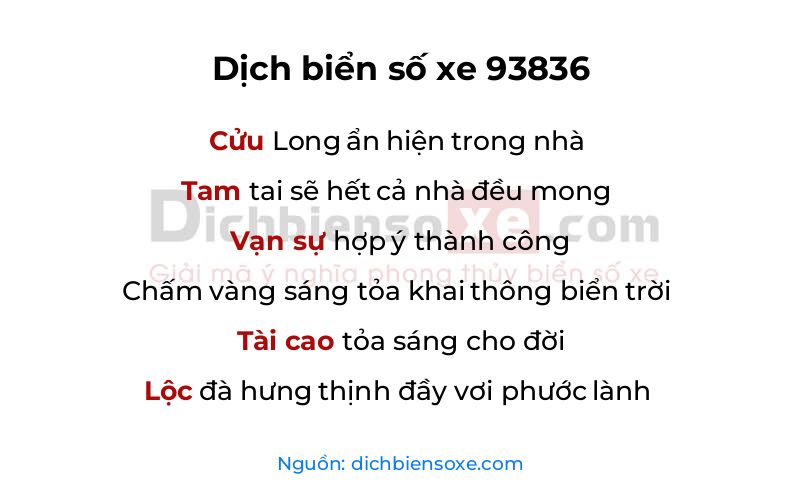 Dịch thơ biển số 93836