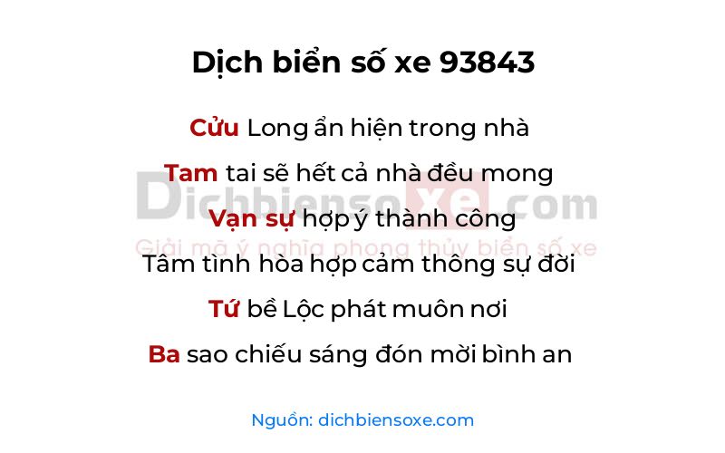 Dịch thơ biển số 93843