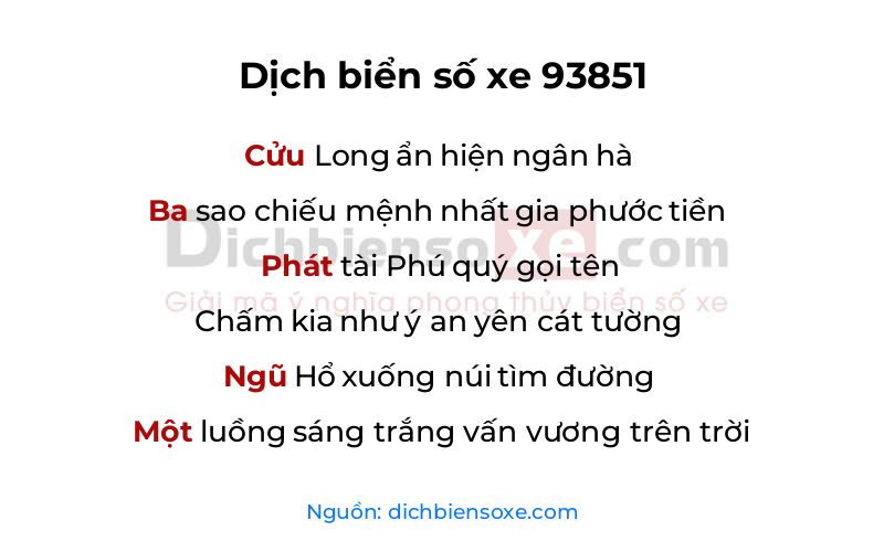 Dịch thơ biển số 93851