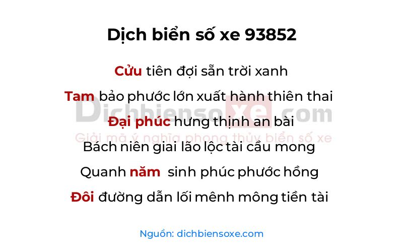 Dịch thơ biển số 93852