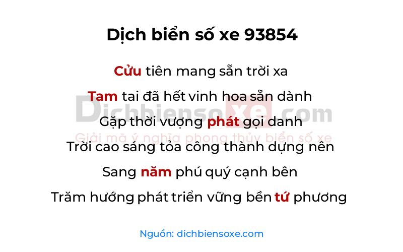 Dịch thơ biển số 93854