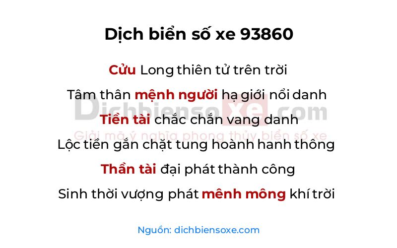 Dịch thơ biển số 93860
