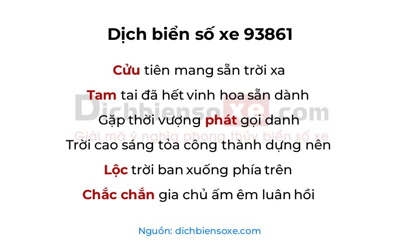 Dịch thơ biển số 93861