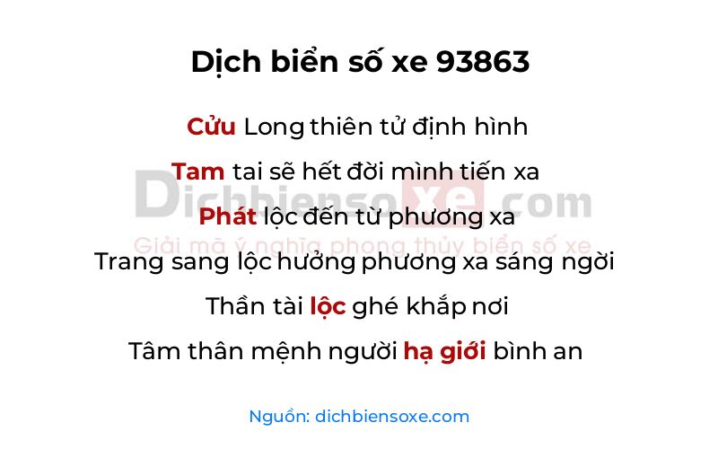 Dịch thơ biển số 93863