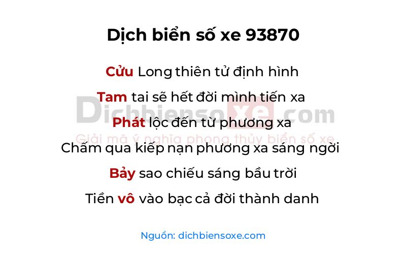 Dịch thơ biển số 93870