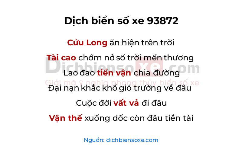 Dịch thơ biển số 93872