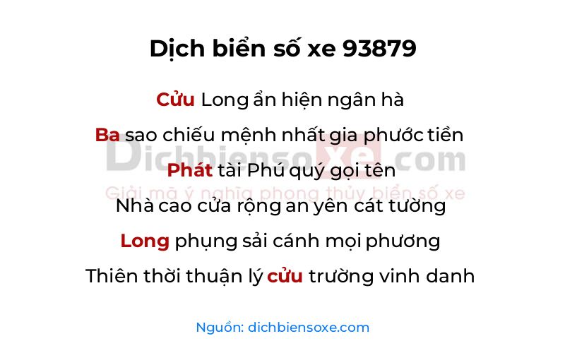Dịch thơ biển số 93879