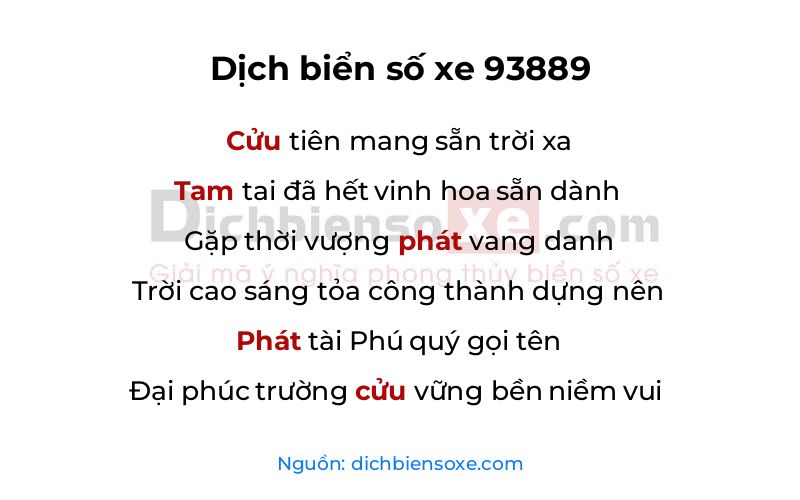 Dịch thơ biển số 93889