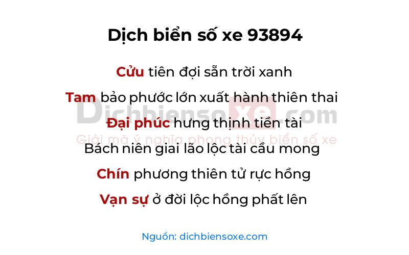 Dịch thơ biển số 93894