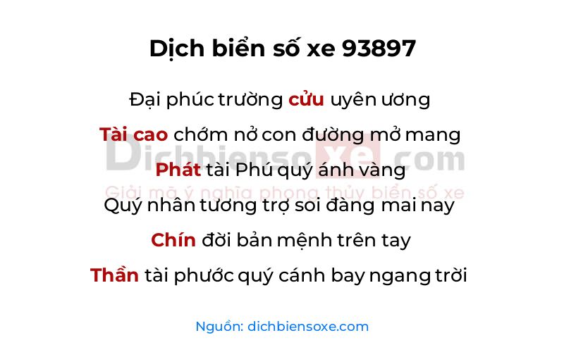 Dịch thơ biển số 93897
