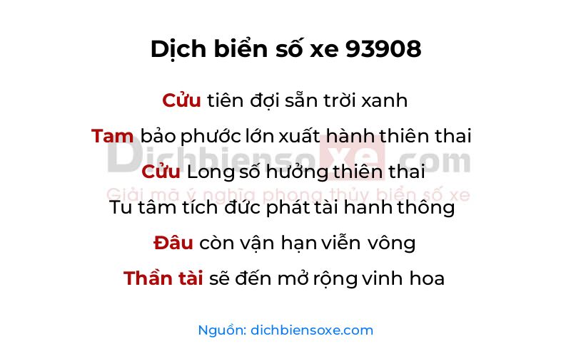 Dịch thơ biển số 93908