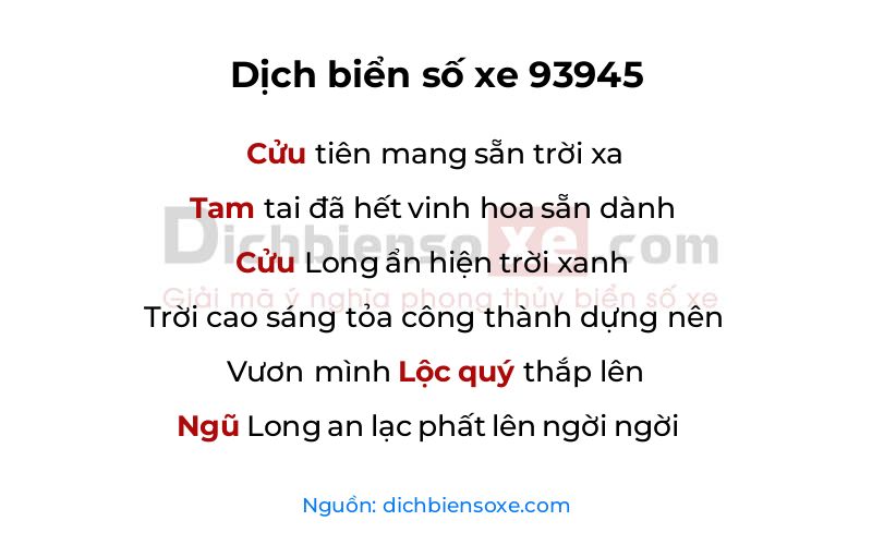Dịch thơ biển số 93945