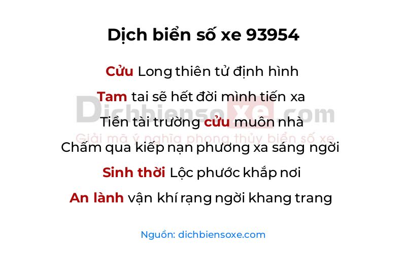 Dịch thơ biển số 93954