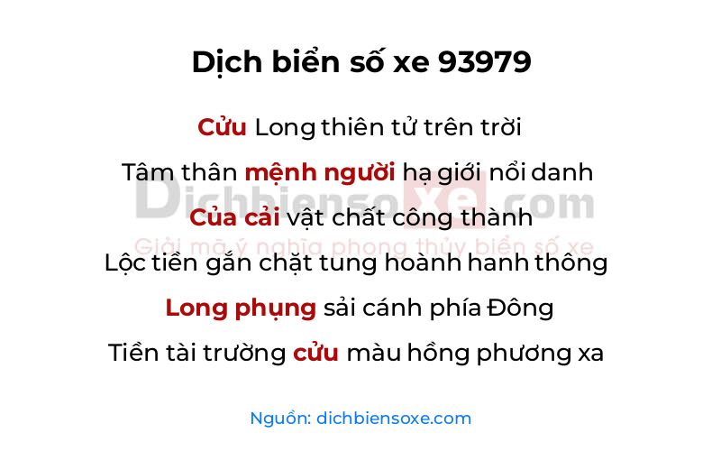 Dịch thơ biển số 93979