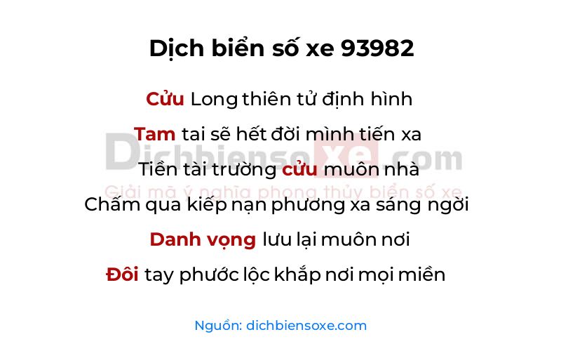Dịch thơ biển số 93982