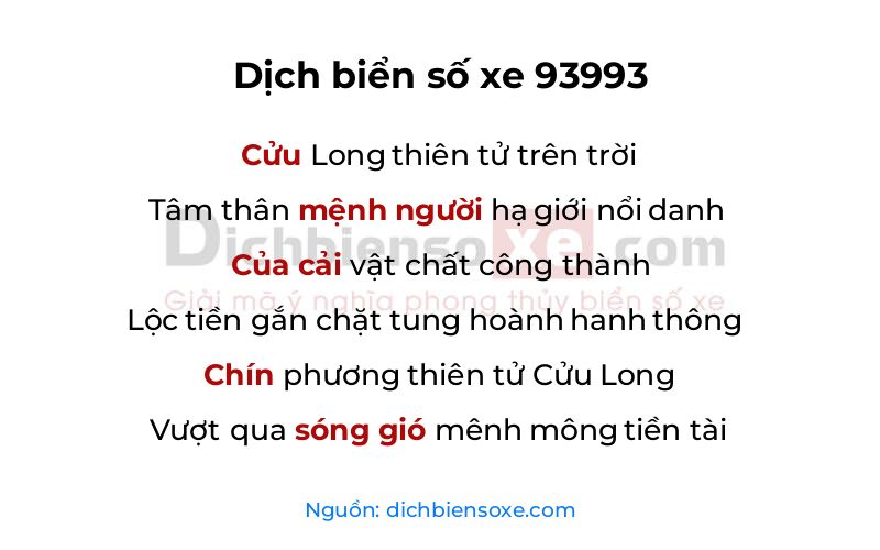 Dịch thơ biển số 93993
