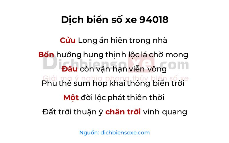 Dịch thơ biển số 94018