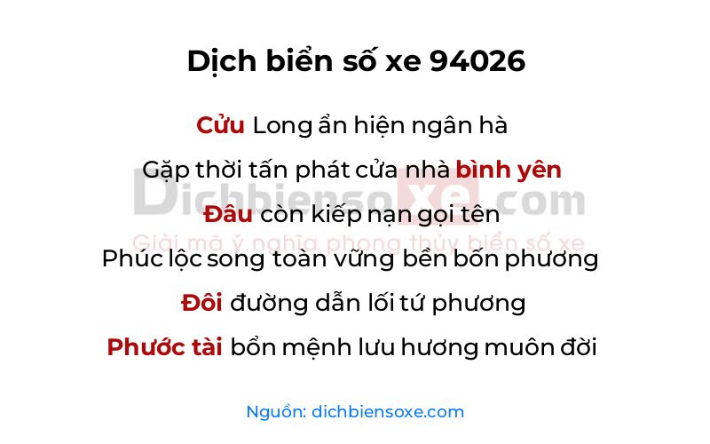 Dịch thơ biển số 94026