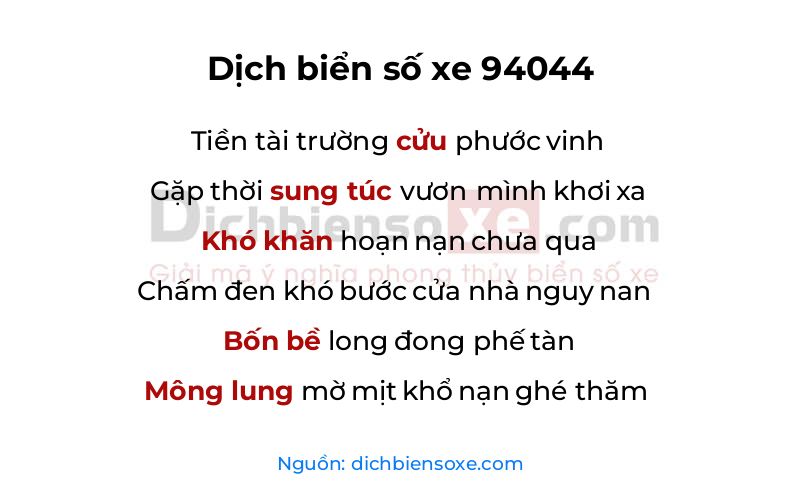Dịch thơ biển số 94044