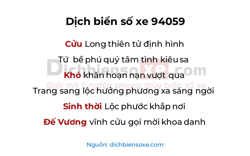 Dịch thơ biển số 94059