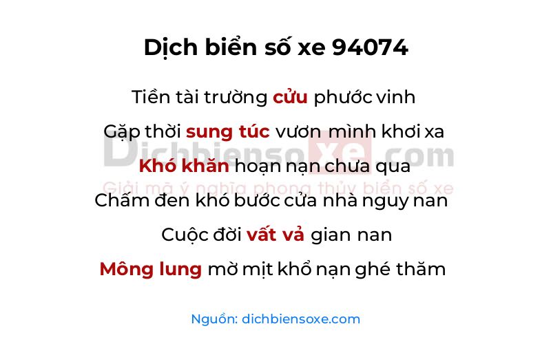 Dịch thơ biển số 94074