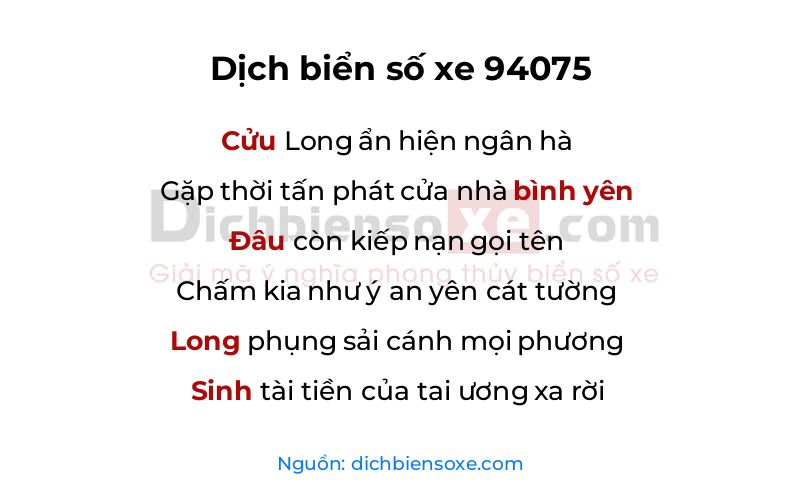 Dịch thơ biển số 94075