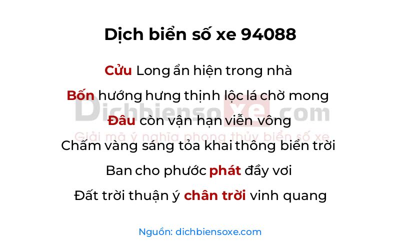 Dịch thơ biển số 94088